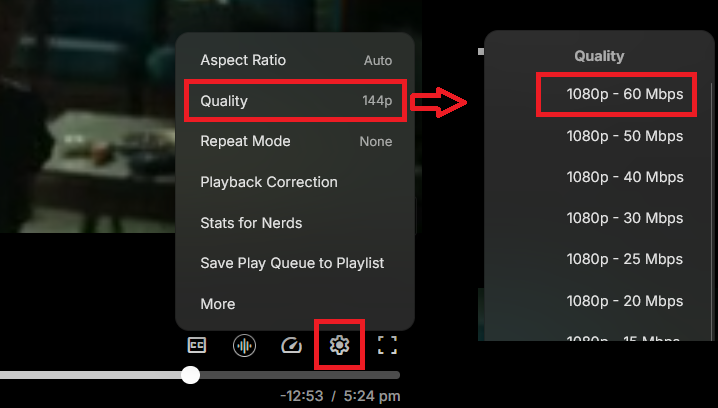 Quality settings